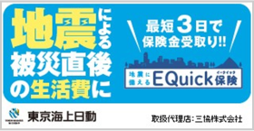 地震による被災直後の生活費に地震に備えるEQuick保険